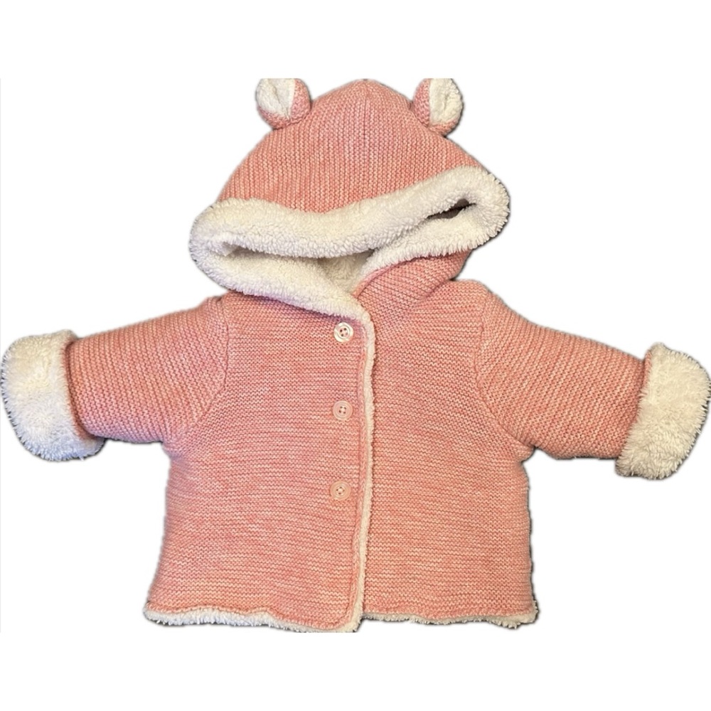 Baby GAP Girl’s Sherpa Lined Knit Cardigan Jacket Like New, Perfect Condition!